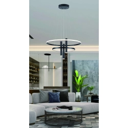 Lampa wisząca Amanda LED czarny mat Ringi i tuby włączane osobno 343005-30 REALITY