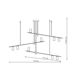 kinkiecik.pl Alto plafon czarny LP-81008/3C BK 40cm 3xE14 Light Prestige