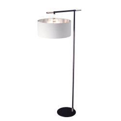 Lampa podłogowa Balance – 1 źródło światła – Czarna / Polerowany nikiel BALANCE-FL-BKPN Elstead Lighting