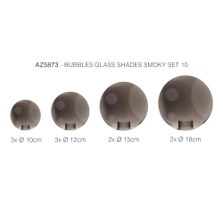 Komplet kloszy dymiony chrom 10 BUBBLES GLASS SHADES SET 10 SMOKY AZ5873 AZZARDO