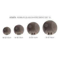 Komplet kloszy dymiony chrom 15 BUBBLES GLASS SHADES SET 15 SMOKY AZ5879 AZZARDO