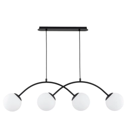 Lampa wisząca Bester 4xE14 czarna biały 63403 ALFA