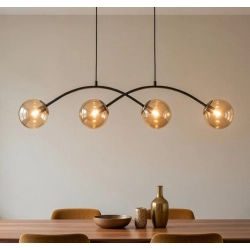 Lampa wisząca Bester 4xE14 czarny bursztyn 63402 ALFA