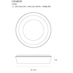 CHARON C0207 LAMPA SUFITOWA BIAŁA IP65 MaxLight - zdjęcie dodatkowe 1