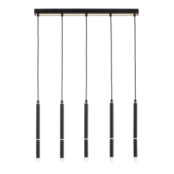 Lampa wisząca DERANY CZARNA ZŁOTA 5xG9 63230 ALFA