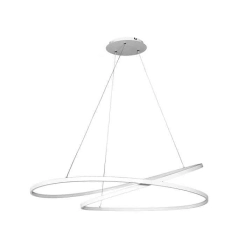 Lampa wisząca DOUBLE RING 60W biała + Pilot - zdjęcie produktu