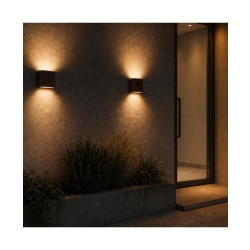 E238-27 OUTDOOR SCONCE LED 2X3W 2700K ALUMINUM BROWN IP65 Zambelis Lights