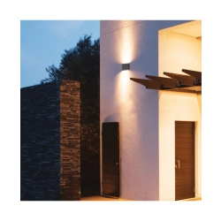 E238 OUTDOOR SCONCE 2X3W 3000K ALUMINUM GRAPHITE IP65 Zambelis Lights