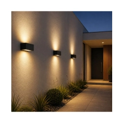 E262-27 OUTDOOR WALL LIGHT LED 2X13.5W 2700K-3000K ALUMINIUM SANDY BLACK IP65 Zambelis Lights