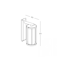 E338 OUTDOOR SCONCE LIGHT E27 MAX 15W ALUMINIUM BLACK IP65 Zambelis Lights