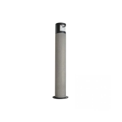 E410 OUTDOOR BOLLARD LED LIGHT 10W 3000K NATURAL CONCRETE- BLACK METAL - PC DIFFUSER IP65 Zambelis Lights