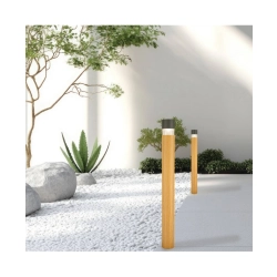 E424 OUTDOOR BOLLARD LED LIGHT 8W 3000K GRAPHITE- WOOD IP65 Zambelis Lights