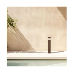 E425 OUTDOOR BOLLARD LED LIGHT 15W 3000K DARK COFFEE IP65 Zambelis Lights
