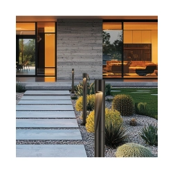 E463 OUTDOOR BOLLARD LED LIGHT 6W 3000K SANDY BLACK ALUMINIUM - GLASS IP65 Zambelis Lights