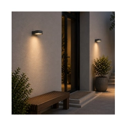 E464 OUTDOOR WALL LED LIGHT 12W 3000K GRAPHITE ALUMINIUM IP54 Zambelis Lights