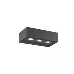 E518 OUTDOOR WALL LED LIGHT 3x4.5W 3000K GRAPHITE ASYMMETRIC BEAM ANGLE IP54 Zambelis Lights