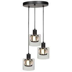 Lampa wisząca czarny Elmo 3xE14 40W 338803-02 REALITY