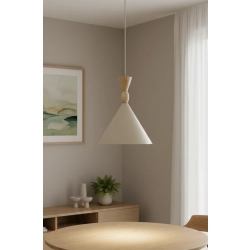 Lampa wisząca Feryt 1xE27 beżowa/drewniana 61596 ALFA