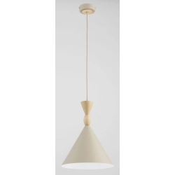 Lampa wisząca Feryt 1xE27 beżowa/drewniana 61596 ALFA