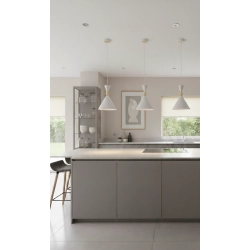 Lampa wisząca Feryt 1xE27 szara/drewniana 61597 ALFA
