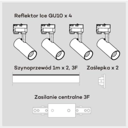 Zestaw 4pł Ice SET 3F biały LP-732 4W WH SET LIGHT PRESTIGE