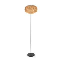 SHELDON Lampa podłogowa E27 czarny/naturalny 44146 EGLO