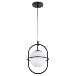 Lampa wisząca JUNO GLASS CZARNO-BIAŁA 1xE14 61284 ALFA