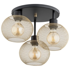 Lampa sufitowa KERSO CZARNO-ZŁOTA 3xE27 43cm 62348 ALFA