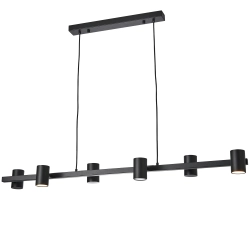 Lampa Wisząca Noe Long 6xGU10 czarna PL0111-BK yaskr