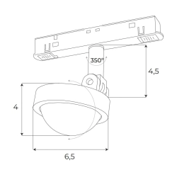 Magnetic M0046N Reflektor Magnetyczny Biały System On/off 8W 766lm 3000K Maxlight
