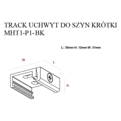 UCHWYT DO SZYN KRÓTKI CZARNY MHT1-P1-BK MaxLight - zdjęcie dodatkowe 1