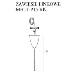 ZAWIESIE LINKOWE 1,5M CZARNE MHT1-P15-BK MaxLight - zdjęcie dodatkowe 1
