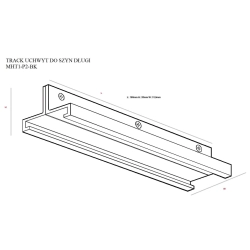 UCHWYT DO SZYN DŁUGI CZARNY MHT1-P2-BK MaxLight - zdjęcie dodatkowe 1