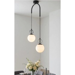 Lampa wisząca Morena 2xE14 czarna biała 62661 ALFA