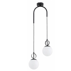 Lampa wisząca Morena 2xE14 czarna biała 62661 ALFA