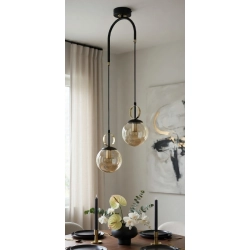 Lampa wisząca Morena 2xE14 czarna mix bursztyn 62662 ALFA