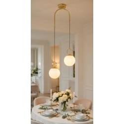Lampa wisząca Morena 2xE14 złota biała 62663 ALFA