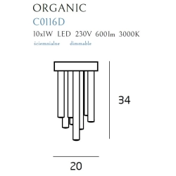Organic Copper C0116D Plafon Mały Ściemnialny MAXLIGHT