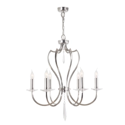 kinkiecik.pl Żyrandol Pimlico – 6 źródeł światła – Polerowany nikiel PM6-PN Elstead Lighting