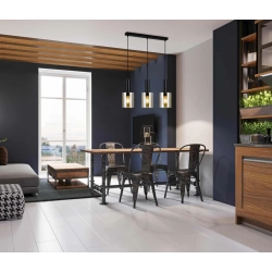 Lampa wisząca Sardo PND-5581-3-BK+AMB Italux - zdjęcie 2