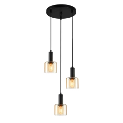 Lampa wisząca Santia PND-65342-3A-BK+AMB Italux - zdjęcie produktu