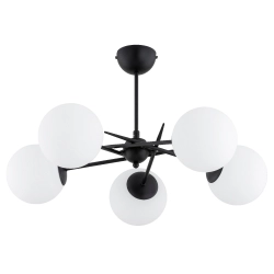 Lampa sufitowa PRIMERY CZARNA BIAŁA 5xE14 63cm 63308 ALFA