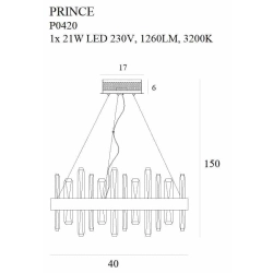 PRINCE P0420 LAMPA WISZĄCA MaxLight - zdjęcie dodatkowe 1