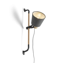 kinkiecik.pl CHOUPETTE ścienna regulowana szaroczarna textil/drewno 230V E27 15W R13649 Rendl light studio
