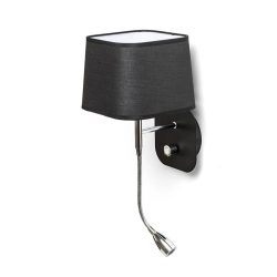 PERTH ścienna z reflektorem LED czarna/czarna chrom 230V LED E14 LED 7+3W 30° 3000K R13662 Rendl light studio