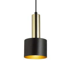 GIULIA 12 wisząca czarna/złoto-brązowa mosiądz 230V LED E27 11W R13909 Rendl light studio