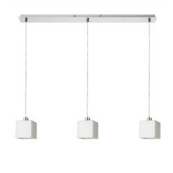 DADOS III 80 wisząca szkło opalowe/nikiel mat 230V LED E27 3x11W R14021 Rendl light studio