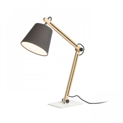 NIZZA stołowa Polycotton czarna/drewno 230V LED E14 7W R14032 Rendl light studio