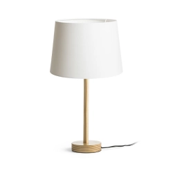 MAUI/AMBITUS 30 stołowa Polycotton biała/drewno 230V LED E27 15W R14035 Rendl light studio
