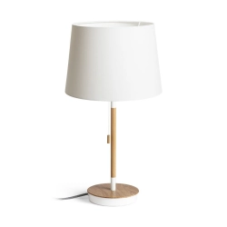 KEITH/AMBITUS 30 stołowa z USB Polycotton biała/buk 230V LED E27 15W R14039 Rendl light studio LED E27 11W R14037 Rendl